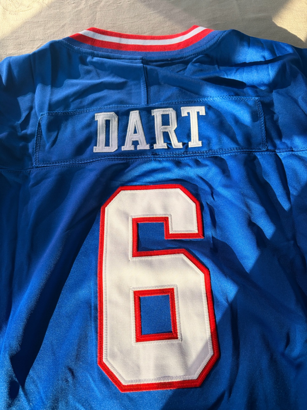 🔥NEW🔥Jaxson Dart #6 New York Giants Nike NFL Blue Jersey - Picture 3 of 4